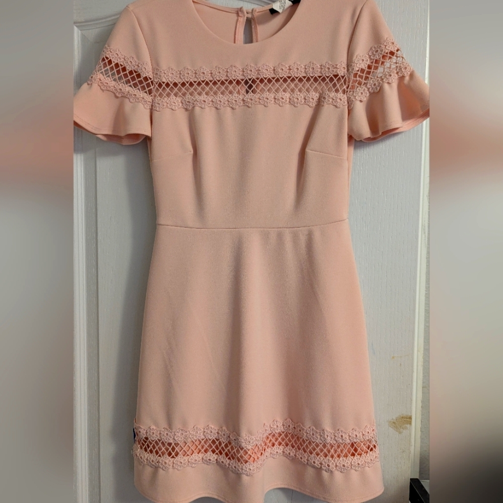 Elegant Pink Lace Dress